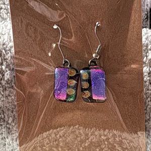 Artist made iridescent earrings